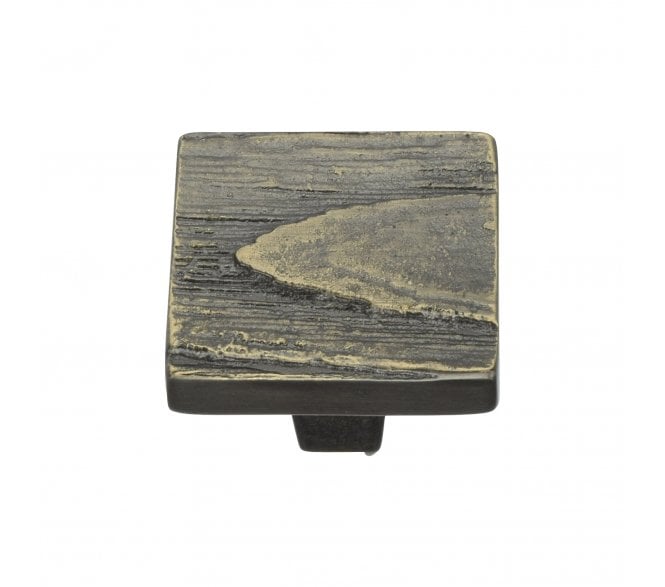 Heritage Brass C3664 Fossil Pine Square Cabinet Knobs - Aged Brass