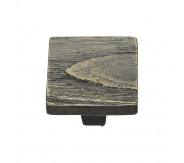 Heritage Brass C3664 Fossil Pine Square Cabinet Knobs - Aged Brass