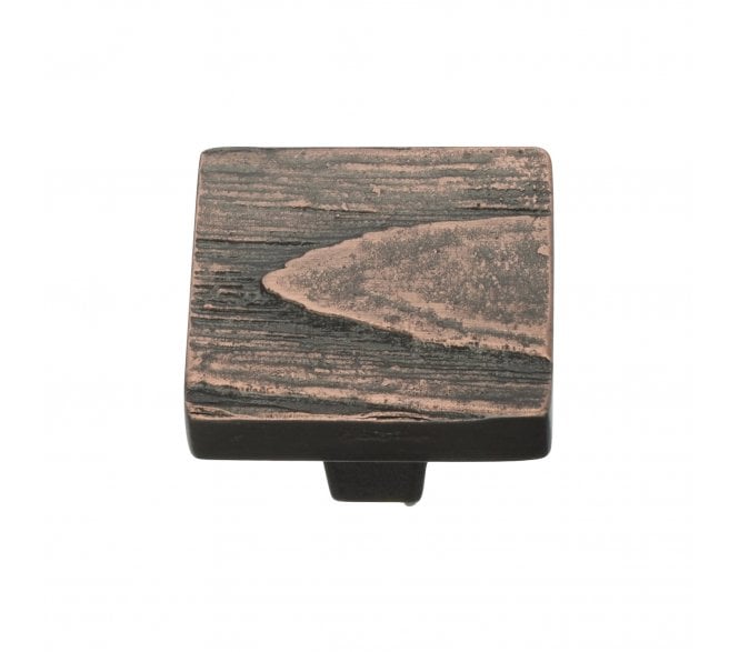 Heritage Brass C3664 Fossil Pine Square Cabinet Knobs - Aged Copper