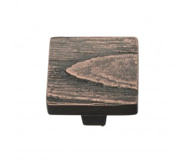 Heritage Brass C3664 Fossil Pine Square Cabinet Knobs - Aged Copper