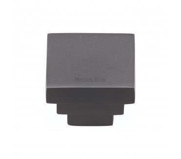 Heritage Brass C3672 Art Deco Square Cabinet Knobs - Matt Black.