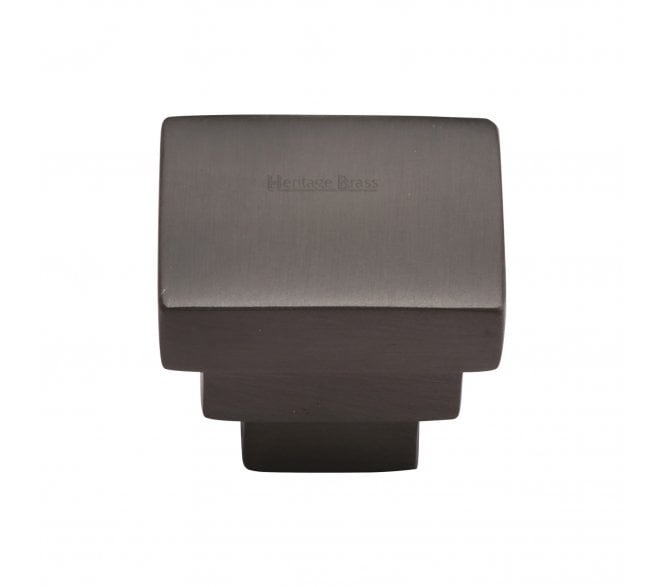 Heritage Brass C3672 Art Deco Square Cabinet Knobs - Matt Bronze.