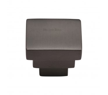 Heritage Brass C3672 Art Deco Square Cabinet Knobs - Matt Bronze.