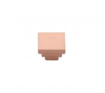 Heritage Brass C3672 Art Deco Square Cabinet Knobs - Satin Rose Gold