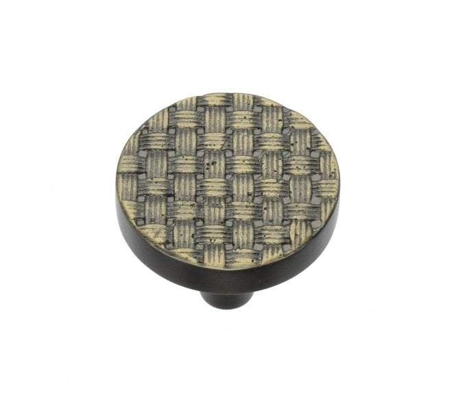 Heritage Brass C3675 Fossil Weave Cabinet Knobs - Aged Brass