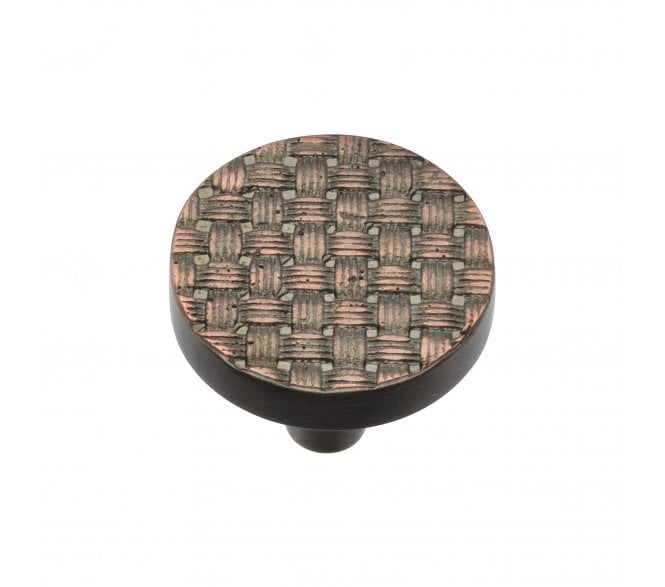 Heritage Brass C3675 Fossil Weave Cabinet Knobs - Aged Copper
