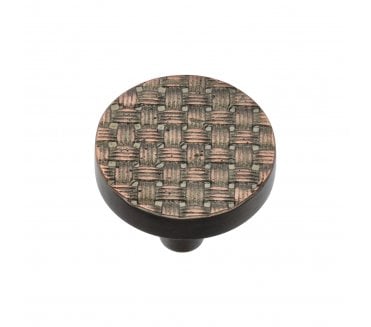 Heritage Brass C3675 Fossil Weave Cabinet Knobs - Aged Copper