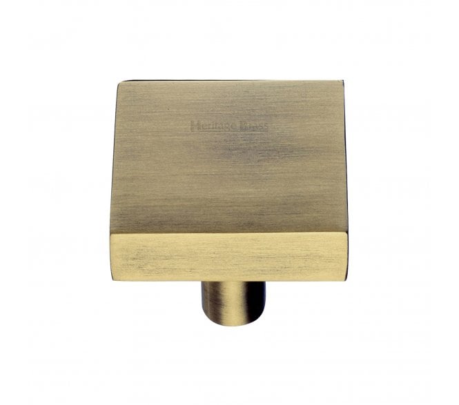Heritage Brass C3685 Square Cabinet Knobs - Antique Brass