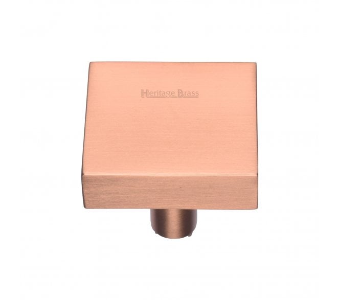 Heritage Brass C3685 Square Cabinet Knobs - Satin Rose Gold