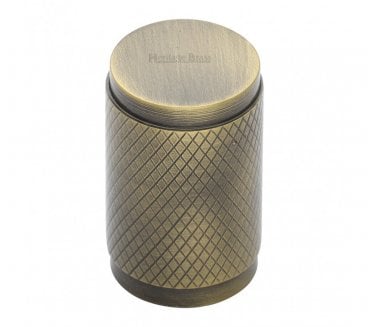 Heritage Brass C3840 Cylinder Knurled Cabinet Knob - 21mm - Antique Brass