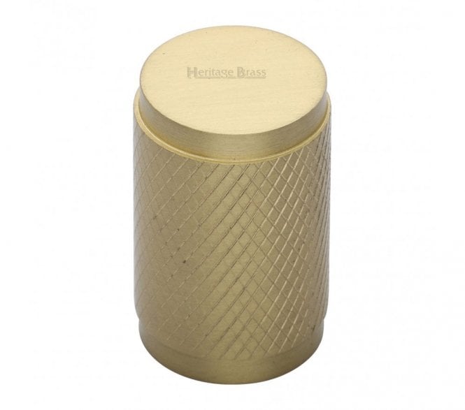 Heritage Brass C3840 Cylinder Knurled Cabinet Knob - 21mm - Satin Brass
