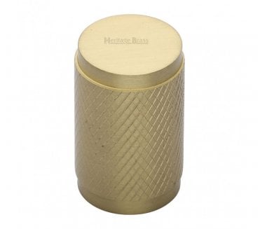 Heritage Brass C3840 Cylinder Knurled Cabinet Knob - 21mm - Satin Brass