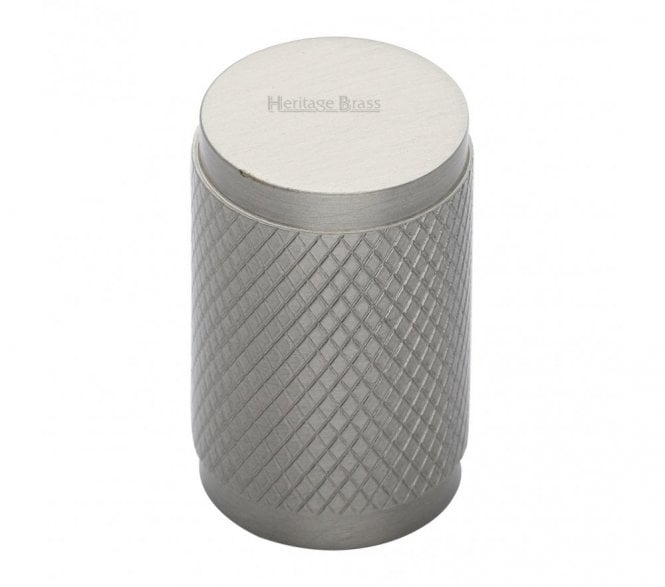Heritage Brass C3840 Cylinder Knurled Cabinet Knob - 21mm - Satin Nickel