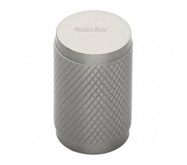 Heritage Brass C3840 Cylinder Knurled Cabinet Knob - 21mm - Satin Nickel