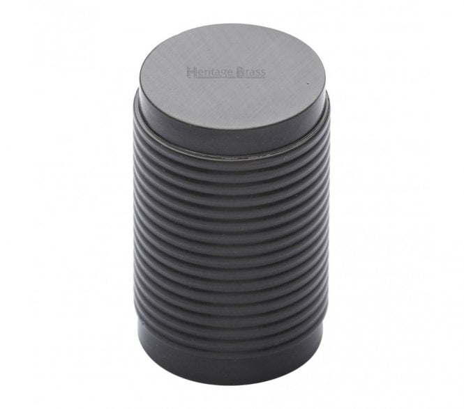 Heritage Brass C3850 Cylinder Ribbed Cabinet Knob - 21mm - Matt Bronze