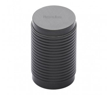 Heritage Brass C3850 Cylinder Ribbed Cabinet Knob - 21mm - Matt Bronze