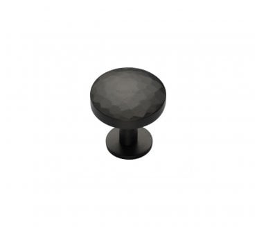 Heritage Brass C3876 Round Hammered Cabinet Knobs On Rose - Matt Bronze