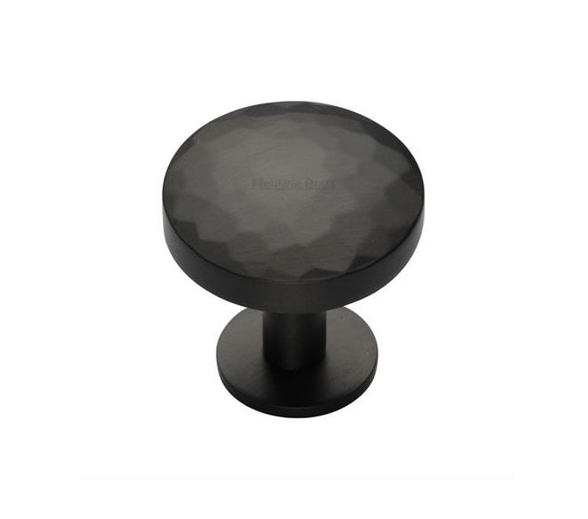 Heritage Brass C3876 Round Hammered Cabinet Knobs On Rose - Matt Bronze