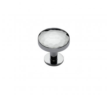 Heritage Brass C3876 Round Hammered Cabinet Knobs On Rose - Polished Chrome