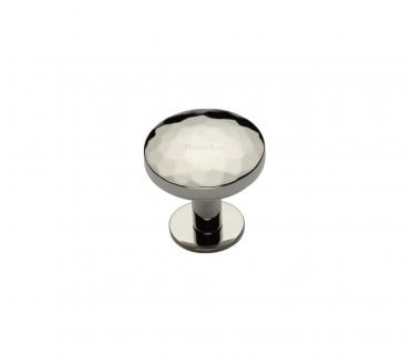 Heritage Brass C3876 Round Hammered Cabinet Knobs On Rose - Polished Nickel