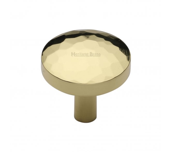 Heritage Brass C3877 Hammered Disc Cabinet Knobs - Polished Brass