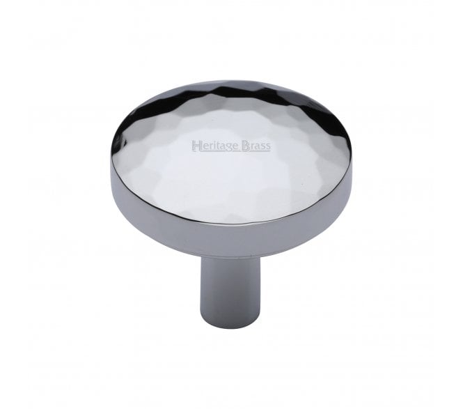 Heritage Brass C3877 Hammered Disc Cabinet Knobs - Polished Chrome