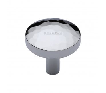 Heritage Brass C3877 Hammered Disc Cabinet Knobs - Polished Chrome