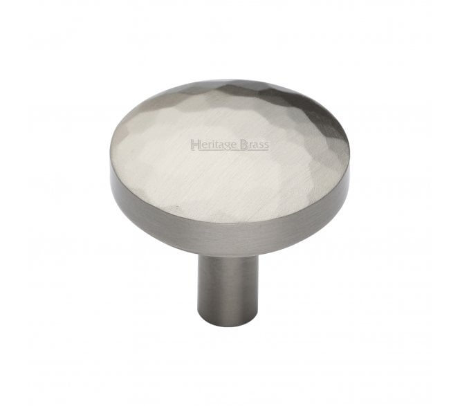 Heritage Brass C3877 Hammered Disc Cabinet Knobs - Satin Nickel