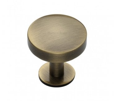 Heritage Brass C3878 Domed Disc Cabinet Knobs On Rose - Antique Brass