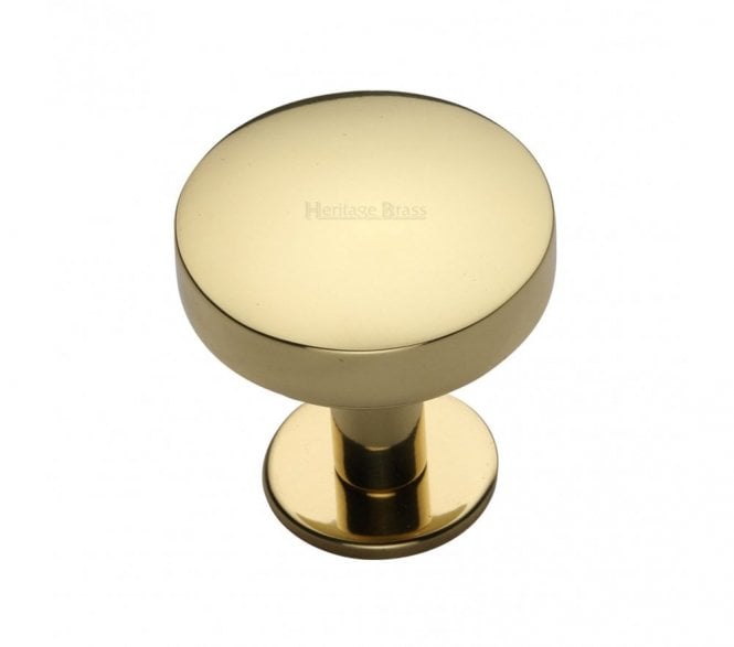 Heritage Brass C3878 Domed Disc Cabinet Knobs On Rose - Polished Brass