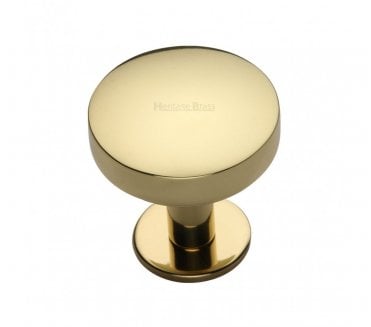 Heritage Brass C3878 Domed Disc Cabinet Knobs On Rose - Polished Brass