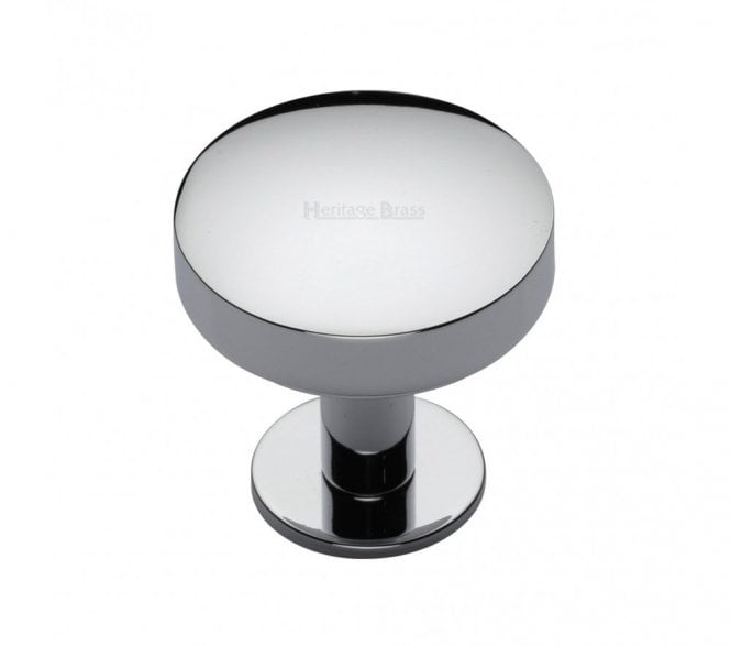 Heritage Brass C3878 Domed Disc Cabinet Knobs On Rose - Polished Chrome