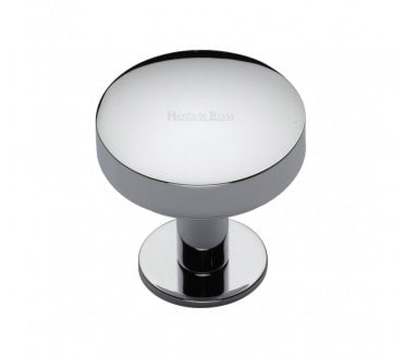 Heritage Brass C3878 Domed Disc Cabinet Knobs On Rose - Polished Chrome