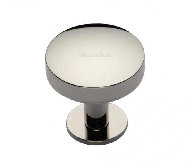 Heritage Brass C3878 Domed Disc Cabinet Knobs On Rose - Polished Nickel