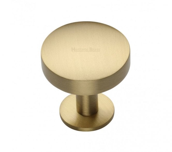 Heritage Brass C3878 Domed Disc Cabinet Knobs On Rose - Satin Brass