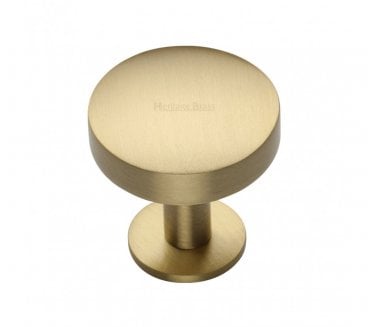 Heritage Brass C3878 Domed Disc Cabinet Knobs On Rose - Satin Brass