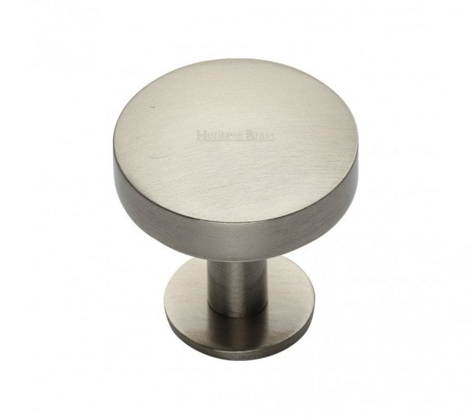 Heritage Brass C3878 Domed Disc Cabinet Knobs On Rose - Satin Nickel