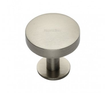 Heritage Brass C3878 Domed Disc Cabinet Knobs On Rose - Satin Nickel