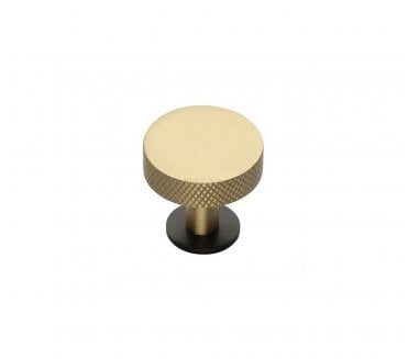 Heritage Brass C3882 Knurled Disc Cabinet Knobs On Rose - Matt Bronze/Satin Brass