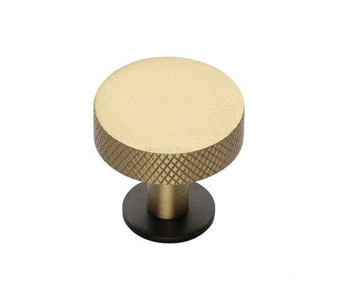 Heritage Brass C3882 Knurled Disc Cabinet Knobs On Rose - Matt Bronze/Satin Brass
