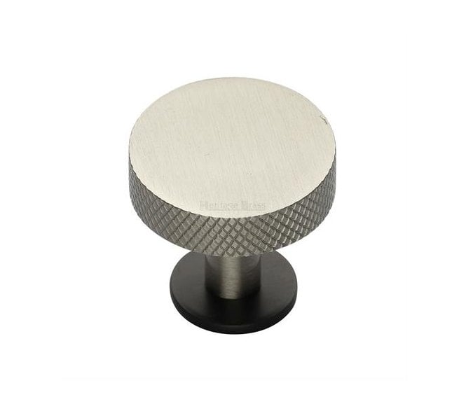 Heritage Brass C3882 Knurled Disc Cabinet Knobs On Rose - Matt Bronze/Satin Nickel