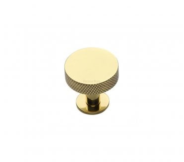 Heritage Brass C3882 Knurled Disc Cabinet Knobs On Rose - Polished Brass