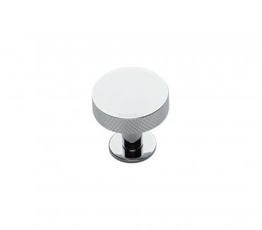 Heritage Brass C3882 Knurled Disc Cabinet Knobs On Rose - Polished Chrome