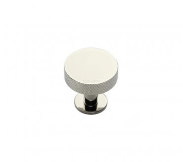 Heritage Brass C3882 Knurled Disc Cabinet Knobs On Rose - Polished Nickel