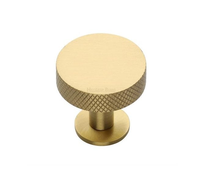 Heritage Brass C3882 Knurled Disc Cabinet Knobs On Rose - Satin Brass