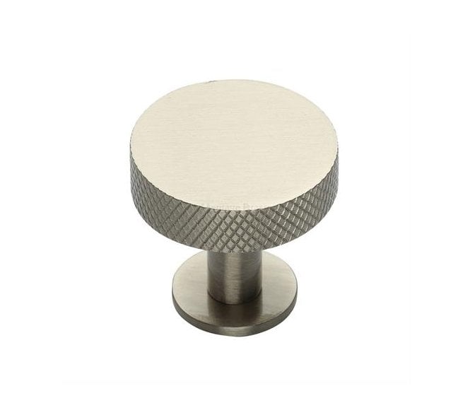 Heritage Brass C3882 Knurled Disc Cabinet Knobs On Rose - Satin Nickel
