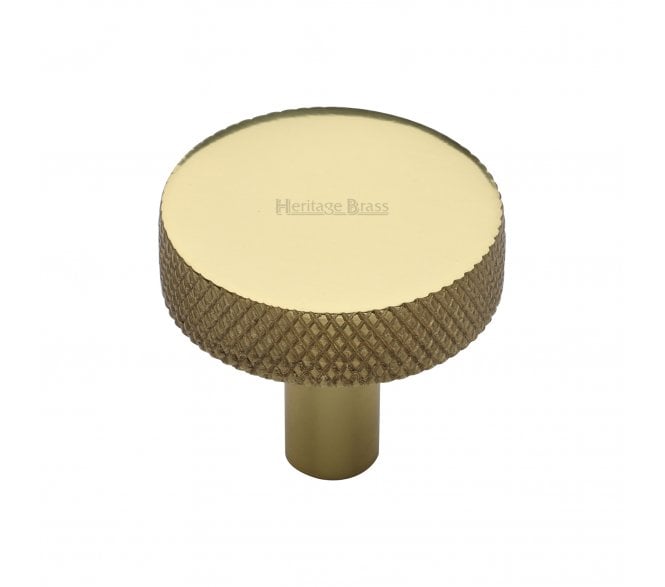 Heritage Brass C3884 Knurled Disc Cabinet Knobs - Polished Brass