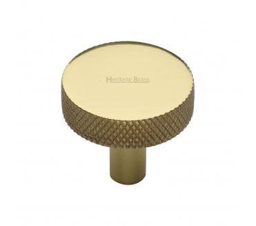 Heritage Brass C3884 Knurled Disc Cabinet Knobs - Polished Brass