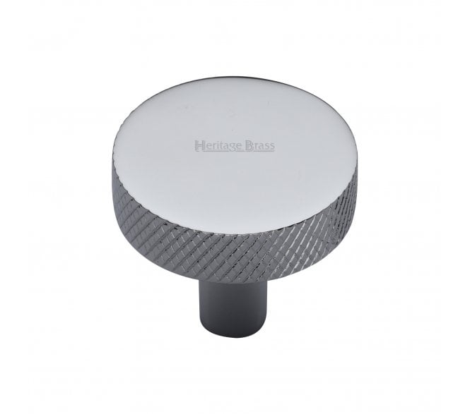 Heritage Brass C3884 Knurled Disc Cabinet Knobs - Polished Chrome
