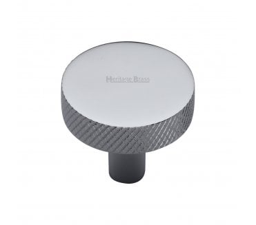 Heritage Brass C3884 Knurled Disc Cabinet Knobs - Polished Chrome